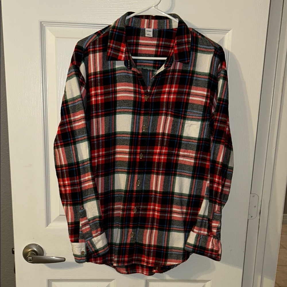 Old Navy Red and Black Plaid Men's Shirt
